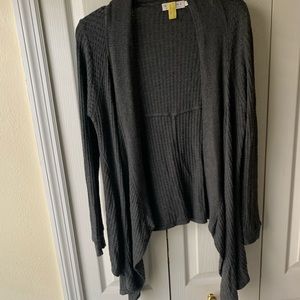 Velvet by Graham & Spencer Thermal Cardigan in Gray